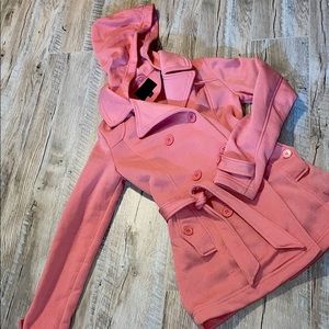 Pink Peacoat with Hood